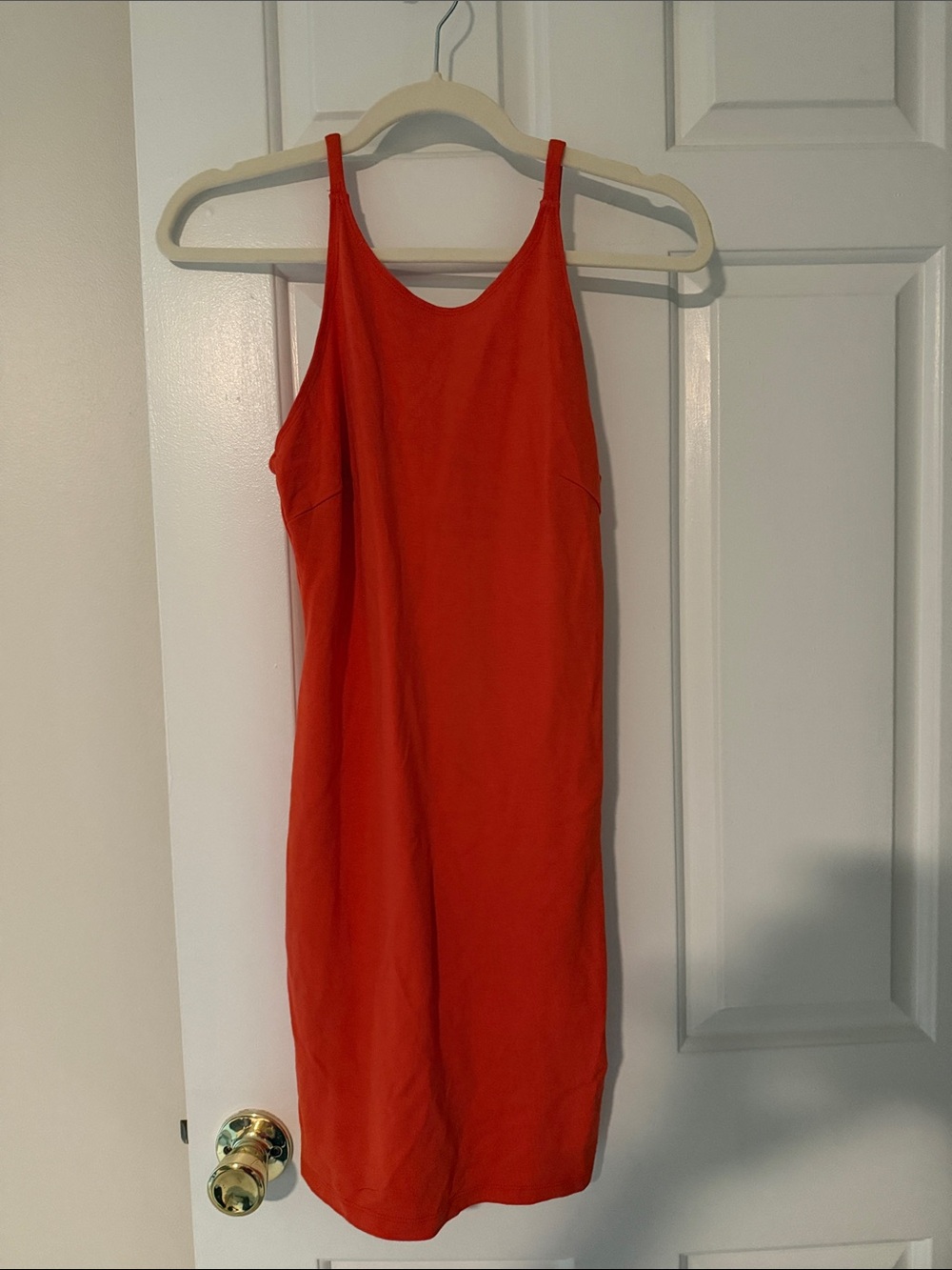 Sleeveless Orange Slip Dress - Classic Minimalist Style
